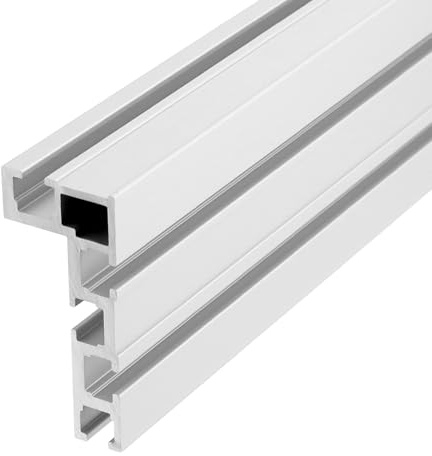 QWORK® T Nut Führungsschienen, 75 Typ 600MM T-Nut Schiene Gehrungsschiene, Aluminiumlegierung Führungsschienen, für Holzbearbeitung, Tischkreissäge, Zaunbefestigung