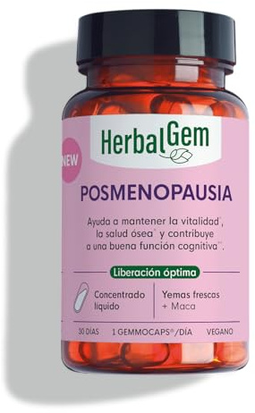 HerbalGem Gemmocaps Postmenopausa Integratore 30 capsule | Con mirtillo rosso, ginkgo biloba, quercia e maca per sostenere vitalità, ossa e memoria. Senza ormoni.