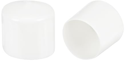 sourcing map 8pcs 54mm(2 1/8) Rubber End Caps, Round Vinyl Plug Insert Plastic End Caps for Tubing, Fence, Pipe Post, Furniture, Railing, White