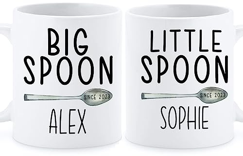 Big Spoon Little Spoon Travel Mug Unique Drinking Cup Durable Tea Cup Novelty Gift for Mom Christmas Valentine's Day 330Ml