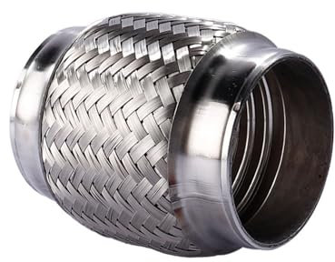 CQJJXKYC Auto-Endrohre Auspuffspitze Auto Auspuff Rohr Teleskop Flexible Stecker Geflochtene Faltenbalg Stahl Schalldämpfer Rohr Stecker Geschweißte Universal(60MM-120MM)