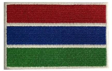 Gambia Länderflagge Patch zum Aufbügeln bestickt Applikation Patch Gambia Länderflagge zum Aufbügeln oder Aufnähen