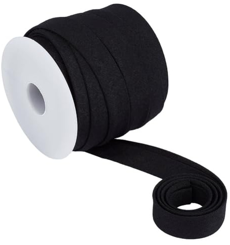 PH PandaHall 10m Schrägband für Nähen 13mm Doppelt Gefaltete Schrägband Schwarzes Polycotton Bindeband Polybaumwolle Einfassband Zum Nähen Säumen Paspelieren Quilten