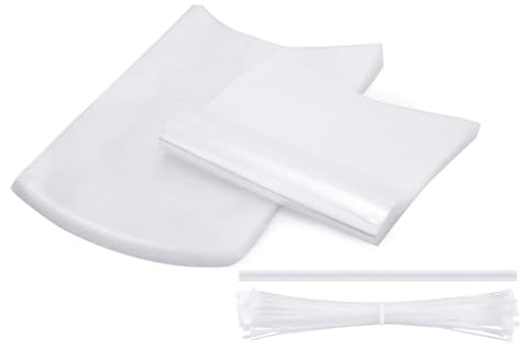 KEALLANS 100pcs Geflügel Schrumpfbeutel Klare Geflügelhitze Schrumpftaschen Gefrierschrank für Hühner Kaninchen Lebensmittel Lagerung für Truthahn, Hühner, Kaninchen