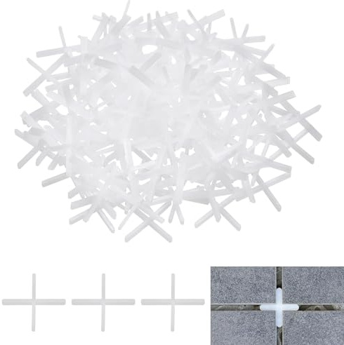 sourcing map Lot de 600 entretoises de carrelage, 1,5 mm d'épaisseur, joint en croix en plastique pour carrelage précis, positionnement à faire soi-même, carrelage mural, dalles de jardin, blanc