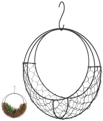 MAGICLULU Pot Suspendu Métal Forme De s Pour Succulentes Support Panier Résistant Pour Balcon Jardin Intérieur Et Extérieur Cadre Wreath Diy Décoration Romantique