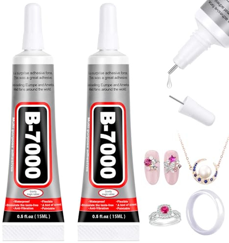 Flintronic B7000 Super Glue, 2PCS 15ML Transparent Paste Adhesive | Multifunctional Repair Glues, Fast Repair and Quick Dry Strong Glue, Suitable for Glass, Phone, Jewelry, Wood, Metal, Fabric