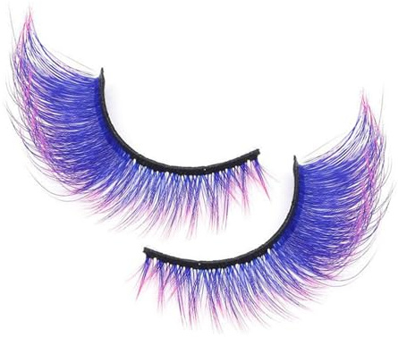 Djowyh Cils colorés - Cils artificiels colorés - Cils volumineux réutilisables pour les événements festifs