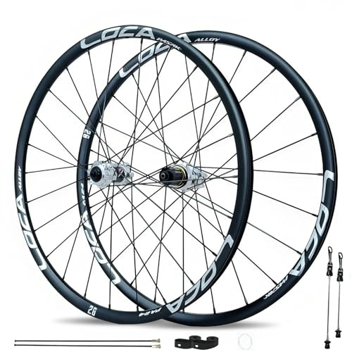 26 27.5 29inch Mountain Bike Wheelset Quick Release 100mm/135mm Front Rear Wheels Aluminium Alloy Rims 6 Bolts Disc Brake 24H Hubs For 8/9/10/11/12 Speed Cassette(Titanium-Silver,27.5'')