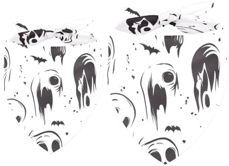 Hundehalstuch, Totenkopf, Fledermäuse, Mädchen, Jungen, Halstuch, Zubehör für kleine, mittelgroße und große Hunde, Welpen, Katzen, Haustiere, 2 Stück