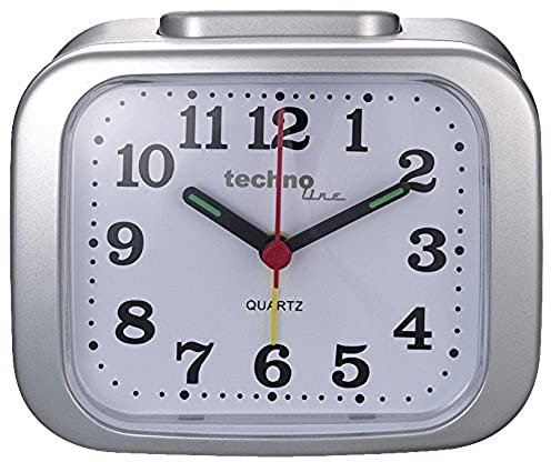 Technoline Quarzwecker Modell XL, Retro-Wecker, lauter Weckton, übersichtliches Display, Silber, Geneva XL Silber, XX-Large