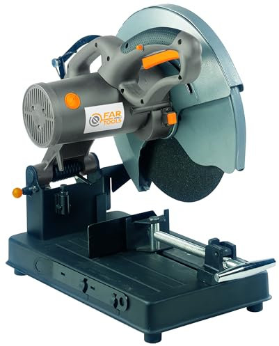 Fartools One Tronçonneuse métal 2000W, disque de Ø355mm étau serrage rapide, vitesse rotation 3000tr/min, capacité coupe 90°=50x230mm&45°=10x130mm