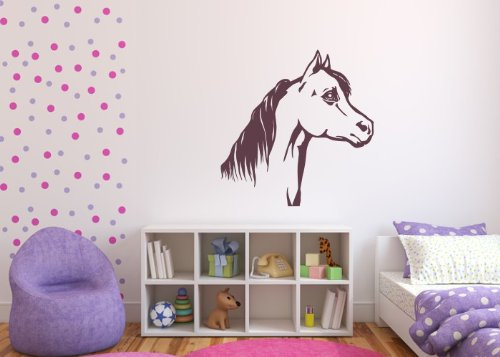 Wandtattooladen Wandtattoo - Pferdekopf Größe:34x35cm Farbe: Schablone