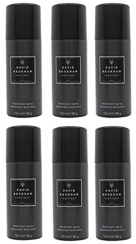 David Beckham, Instinct, deodorante spray per il corpo, 150 ml, confezione da 6