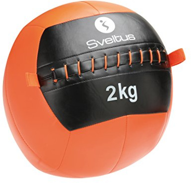 Sveltus - Balón Medicinal Wall con un diámetro de 35 cm. y un Peso de 2 kg. - Balón Medicinal Unisex en Color Naranja y Negro