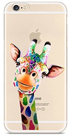 CrazyLemon iPhone 7 Hülle, iPhone 8 Hülle, iPhone SE Hülle, Bunt Niedlich Muster Soft Flex Silikon Transparent Bumper Handyhülle für iPhone 7 / iPhone 8 Case Cover 4.7 Zoll - Bunte Giraffe
