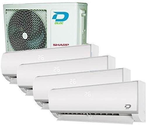 Climatizador Inverter cuadros Split Frozen R32 12000 + 12000 + 12000 + 12000 BTU DILOC Clase A + +/A + función Smart WiFi
