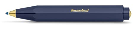 Kaweco CLASSIC SPORT Kugelschreiber Navy I Business Kuli aus hochwertigem Kunststoff I Klassischer Kuli in Blau I 12 g Taschen-Kugelschreiber mit Herzkurvenmechanik I Druckkugelschreiber 10,5 cm