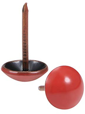 sourcing map 100Stk. Polsternagel 11mm runder Kopf 17mm Reißzwecken rot
