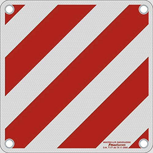 LANCO Automotive Vematro - Offizielle Warntafel für Italien mit Typengenehmigung, weiß/rot, 500x500mm aus stabilem Alu-Blech mit Ösen
