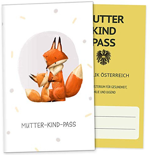 OLGS Mutter-Kind-Passhülle Österreich Fuchs auf der Wiese, Kunststoff Schutzhülle Hülle für den österreichischen MuKiPass ohne Personalisierung