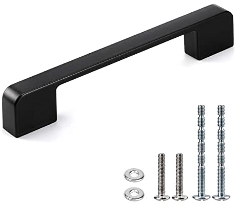 WEAVERBIRD Schwarz Griffe 10 Stück Küchengriffe 128mm Möbelgriff Aluminiumlegierung Küchenschrank Schubladengriffe 5 Zoll Möbelbeschläge