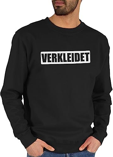 Sweater Pullover Sweatshirt Herren Damen - & Fasching - Verkleidet Faschingskostüm Lustig I Kostüm Verkleidet Karneval Ironie - XXL - Schwarz - faschings verkleidet. pulli karnevals ich bin pullis