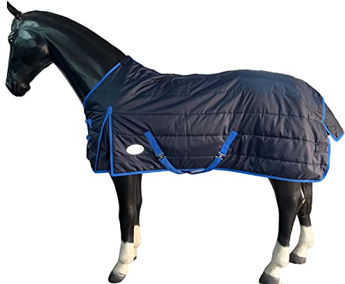 Equitack 1200D Winterdecke Pferd, 135cm | Regular Regendecke Pferd mit Fleece Lining | wasserdichte Outdoordecke Pferd | Füllung Navy