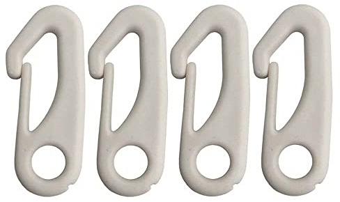 TopHomer 4 Stück 60 mm Weiße Fahnenmast Clips, Nylon Karabinerhaken Fahnenmast Befestigung zur Befestigung