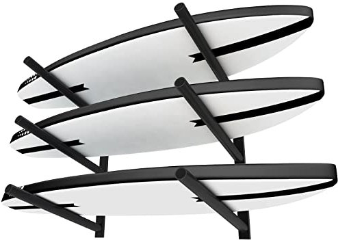 Two Stones Surfboard-Racks für die Wand, Surfbrett-Rack-Aufhänger funktioniert als Shortboard, Skimboard & Longboard-Aufhänger oder Ständer (CJ-OT2202) (3 Schichten)