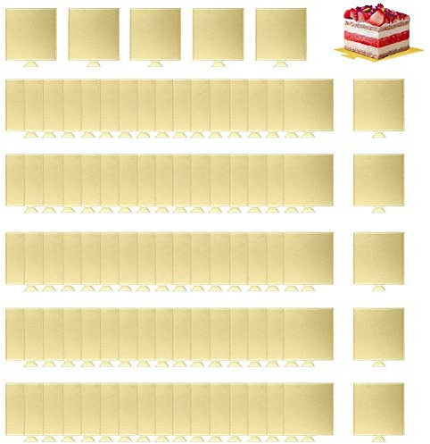vepoty Dessert Board 100pcs Golden Cardboard Cake Base Mini Cake Board Mousse Cake Displays Tray for Party Catering