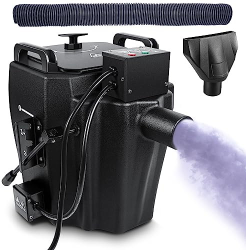 Máquina de Humo bajo con Efecto de Escenario para DJ con Tubo, máquina de Hielo seco, máquina de Niebla Baja, Temperatura Ajustable, área de Cobertura de 1614 pies2 ()