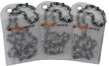 SÄGENSPEZI Set 3x Sägekette 3/8 1,5 mm 56 TG Halbmeißel Kettenkonfigurator Ersatzkette passend für fast alle Kettensägen-Modelle