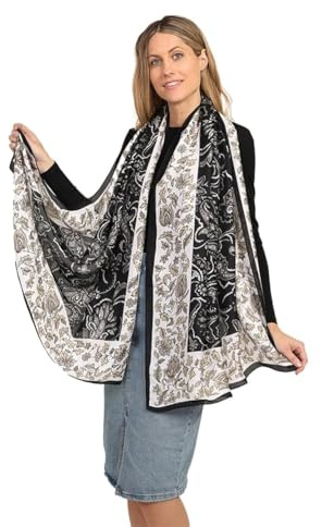 Trillion London® Seidentuch Damen Tücher Halstuch Geschenk für Frauen | 180 × 90 cm biete, Vielseitig tragbar als Halstuch, Schal, Kopftuch oder Schultertuch für jeden Anlass