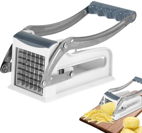 Cortador De Patatas Manual y Verduras Con 2 Cuchillas Afiladas - Picadora De Acero Inoxidable Para Patatas Fritas, Tomate, Calabacín