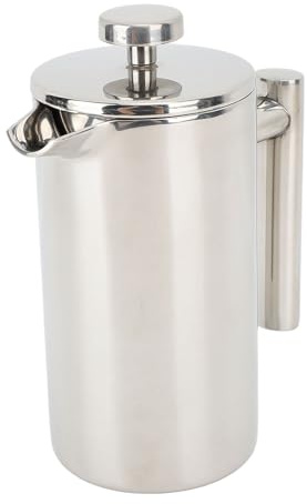 Zerodis de Prensa Francesa de Acero Inoxidable, Olla Resistente Al Calor con Doble Aislamiento, Capacidad de 350 Ml, para Uso Doméstico