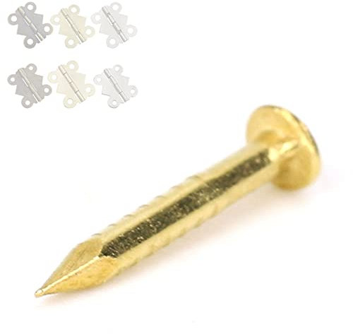 100 Stück Rundkopfnägel aus Messing für Möbelscharniere, Hardware-Zubehör, 10 Mm/15 Mm/18 Mm/22 Mm, Starker Messingnagel für Wohnmöbel, 4 Stile (10mm lang)