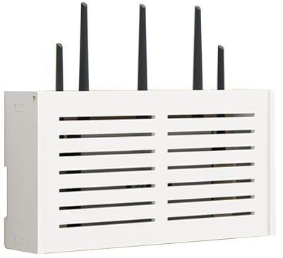 HUANHUZ Wireless-Router-Aufbewahrungsbox, Wandhängende Modem-Kabel-Router-Abdeckung, Schwimmendes Steckerbrett, Rack-Aufbewahrung An Der Wand Montierte Halterung(B,36.5 * 11.5 * 24cm)