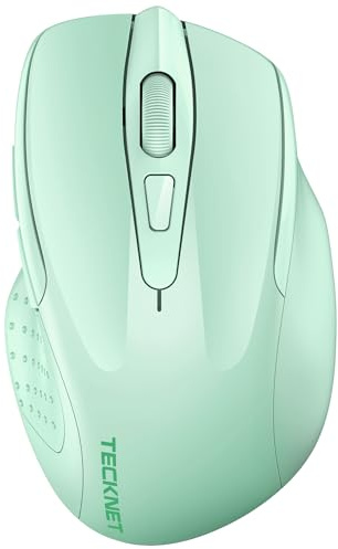 TECKNET Bluetooth Maus, 4800 DPI Kabellos Ergonomische Maus (Tri-Modi: BT 5.0/3.0+2.4G), 30 Monate Batterielaufzeit, Leise Funkmaus für Laptop PC Computer, Windows, Mac OS, Android