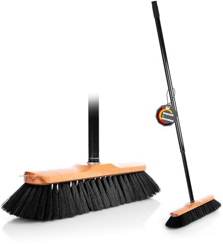 BigDean Zimmerbesen mit Stiel 150 cm ausziehbar – Besen mit feinen Rosshaar Borsten & Made in Germany