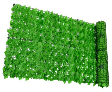 SUPVOX Artificial Plant Fence Panel Green Plastic Faux Leaf Trellis