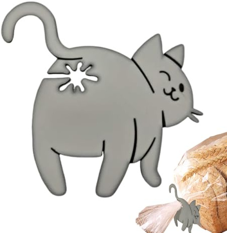 Bag Clips for Food Storage, 3D Printed Cat Butt Bread Clip,Funny Bread Ties & Kitchen Gadgets,Cat Lovers Home Decor-Novelty Pet Chip Bag Holder for Sealing Food, Snacks, Coffee