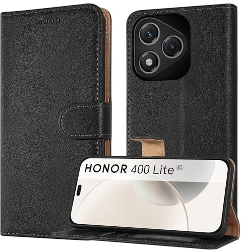 PIXFAB Case for Honor 400 Lite 5G, Leather Wallet Phone Case, Magnetic Book Flip Folio Cover [RFID Protection & Card Slots] and [Kickstand] Case Cover for Honor 400 Lite 5G - Black