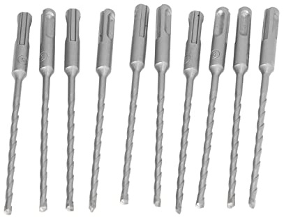 Set di punte per trapano a percussione rotante, 10 pezzi, 40CR in acciaio al carburo con punta in muratura, per mattoni, pietra, cemento, accessori per trapano elettrico