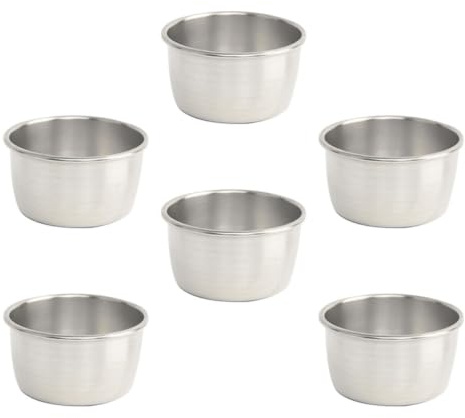 Mobestech 6 Coupelles à Sauce en Acier Inoxydable 80ml Argenté | Résistantes à Chaleur, Mélange Homogène, pour Restauration et Épiceries