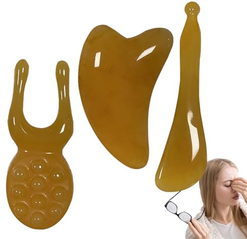 Gesichtsmassagegerät 3-teiliger Harz-Gesichtsschaber für manuelle Pflege
