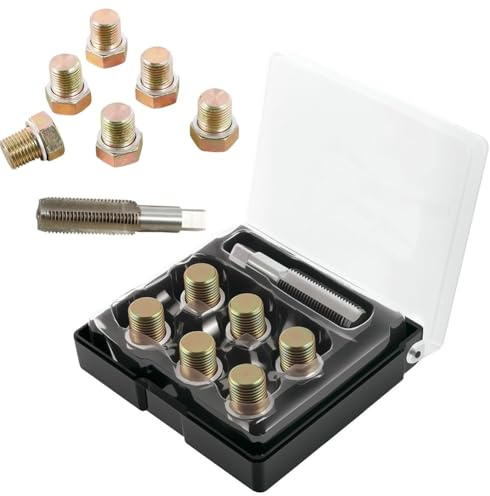 Tidevib Kit di riparazione filettatura rubinetto scarico olio, 13 pezzi, M13-M20 x 1,5 mm, blocco motore, trasmissione, differenziale con scatola di immagazzinaggio