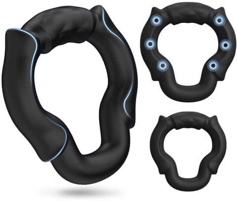 Anillos para el Pene Juguetes Sexuales Hombre - Anillo Pene Masculino Ereccion más Largas y Duras con 6 Puntos de Presión, Cock Ring Silicona Agrandar Pene Bdsm Juguetes Eróticos para Pareja Sexuales