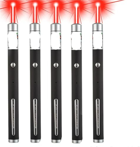 pureza 3/5 Uds Juguetes for Gatos Mini Puntero Verde Rojo luz Perros Mascota Juguete Interactivo Chase Pen Tease Cat Linterna de Entrenamiento(Red 5PCS)