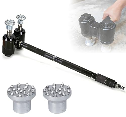 Marteau pneumatique à double tête, marteau à boucharder à long manche,fréquence d'impact élevée 2×2100 bpm,efficacité de travail de 6 à 8 m²/h,plusieurs tailles disponibles(18)